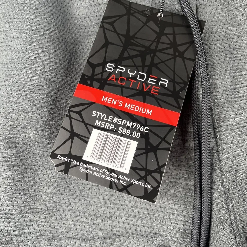 Spyder Active Sweat Pants Mens Medium Gray Stretch Quick Dry Draw String New NWT - Picture 3 of 13